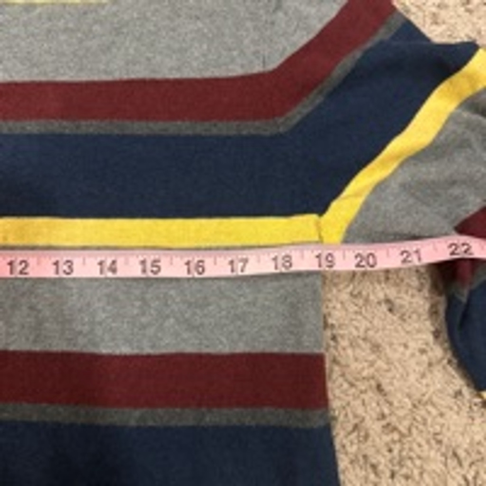 Men's Old Navy Striped Sweater Size M Burgundy Gray - Picture 3 of 7